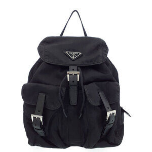PRADA Two Pocket Tessuto Backpack Rucksack Daybag Black